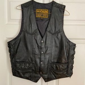 Genuine Leather Vest, Black